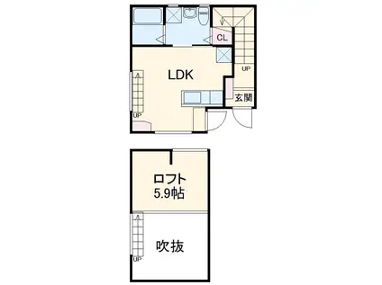 ESPRESSO 清須(ワンルーム/1階)の間取り写真