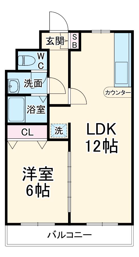 エスペランサーみずの(1LDK/3階)の間取り写真