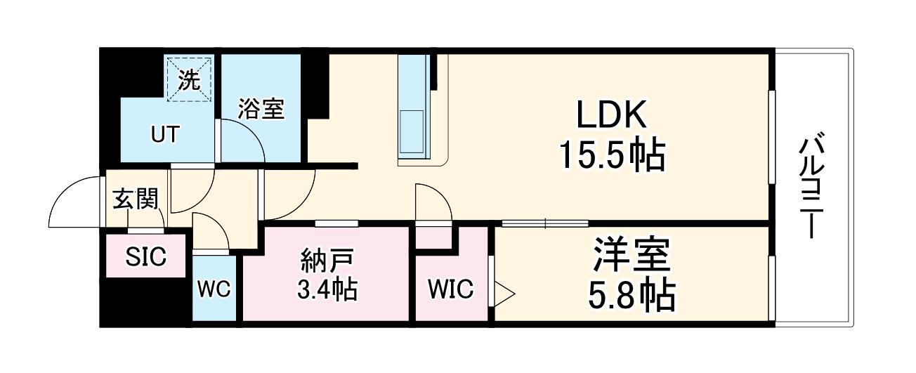 JMFレジデンス名駅南(1SLDK/8階)の間取り写真