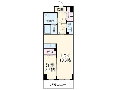 S-FORT北千種(1LDK/6階)の間取り写真