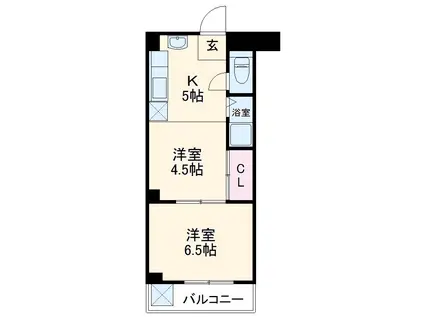 西東ハイツ南野(2K/4階)の間取り写真