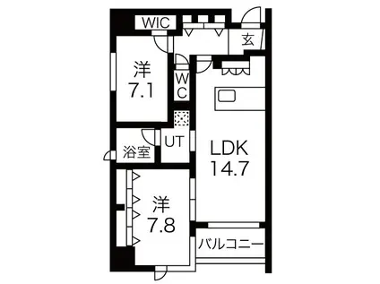 AREX丸の内(2LDK/12階)の間取り写真