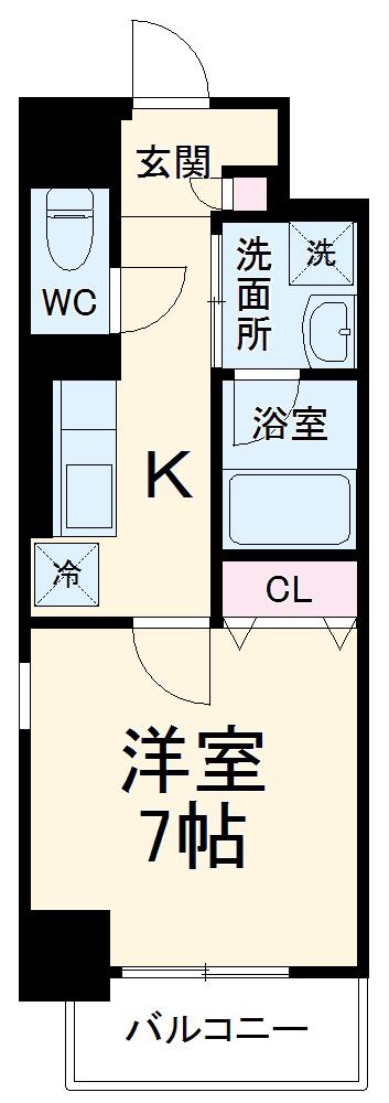 DIAMOND MOON(1K/11階)の間取り写真