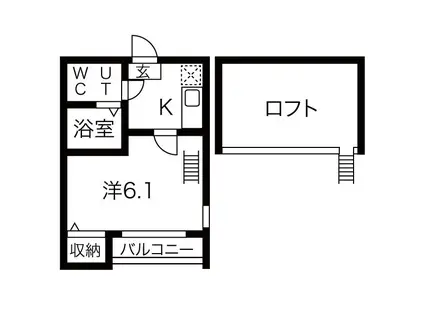 VILLA志賀本通(1K/1階)の間取り写真