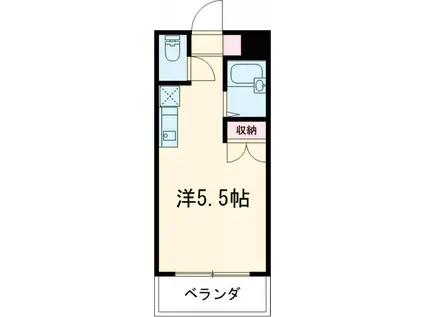 サンハイツ堀之内E(ワンルーム/3階)の間取り写真