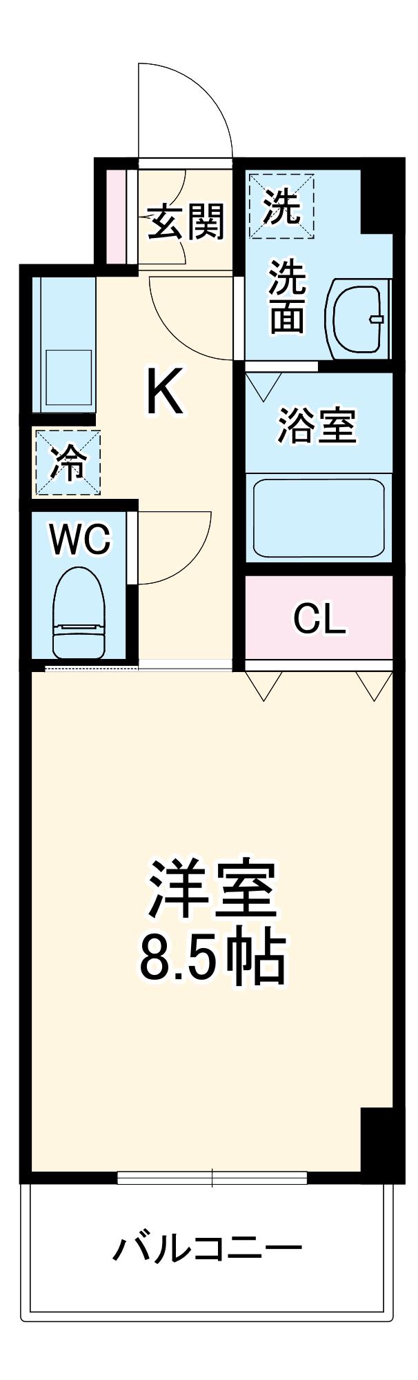 サン笠取(1K/4階)の間取り写真