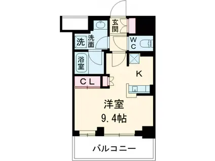 フレンシア用賀(ワンルーム/4階)の間取り写真