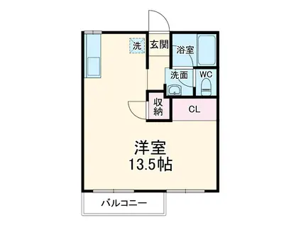 コーポ幸洋(ワンルーム/2階)の間取り写真