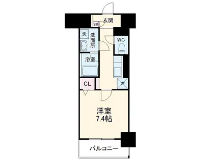 シャルマンソワレ名駅(1K/4階)の間取り写真