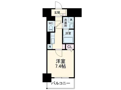 シャルマンソワレ名駅(1K/6階)の間取り写真