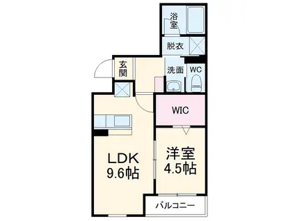 サンドマーニ浄心(1LDK/3階)の間取り写真