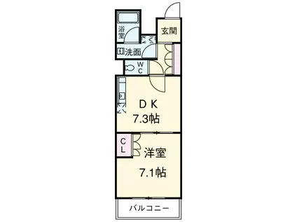 S-FORT横浜青葉台(1DK/4階)の間取り写真