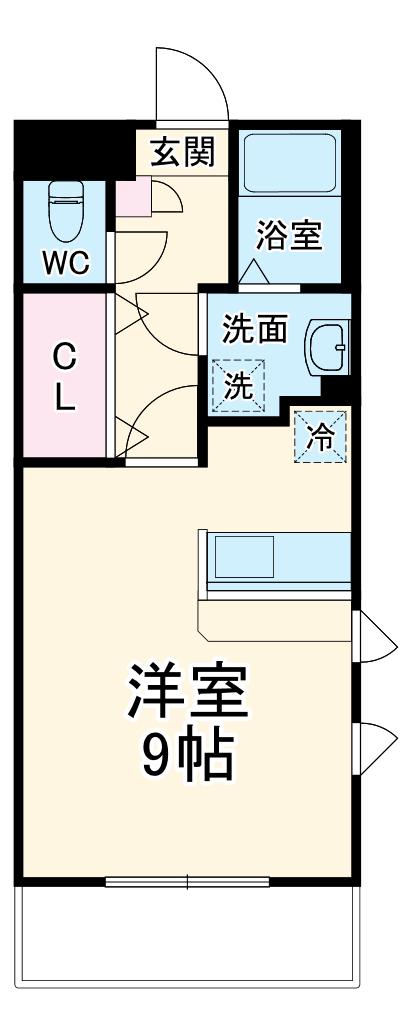 サントス参番館(ワンルーム/3階)の間取り写真