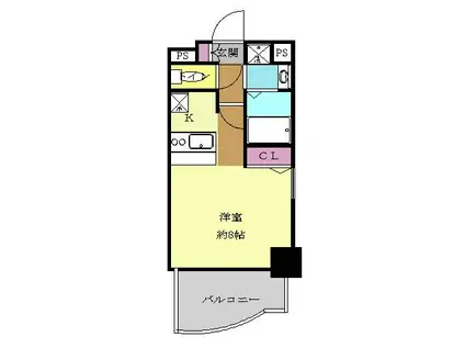 プレサンス泉アーバンゲート(ワンルーム/4階)の間取り写真