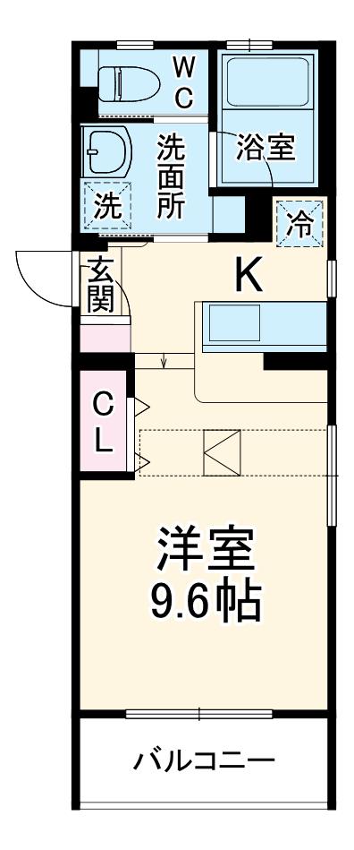 STEED3(ワンルーム/1階)の間取り写真