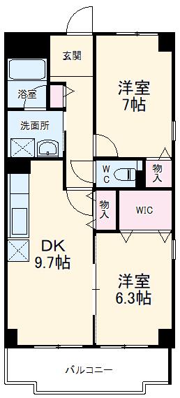 ウィルあじま(2LDK/3階)の間取り写真