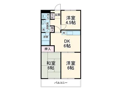 セゾンドヴァンベール(3DK/3階)の間取り写真