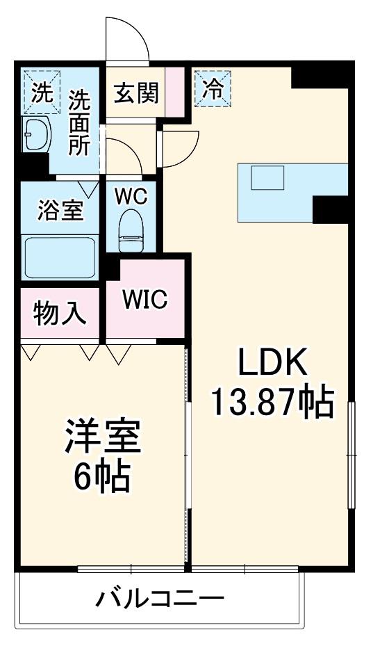 マリンコート(1LDK/3階)の間取り写真