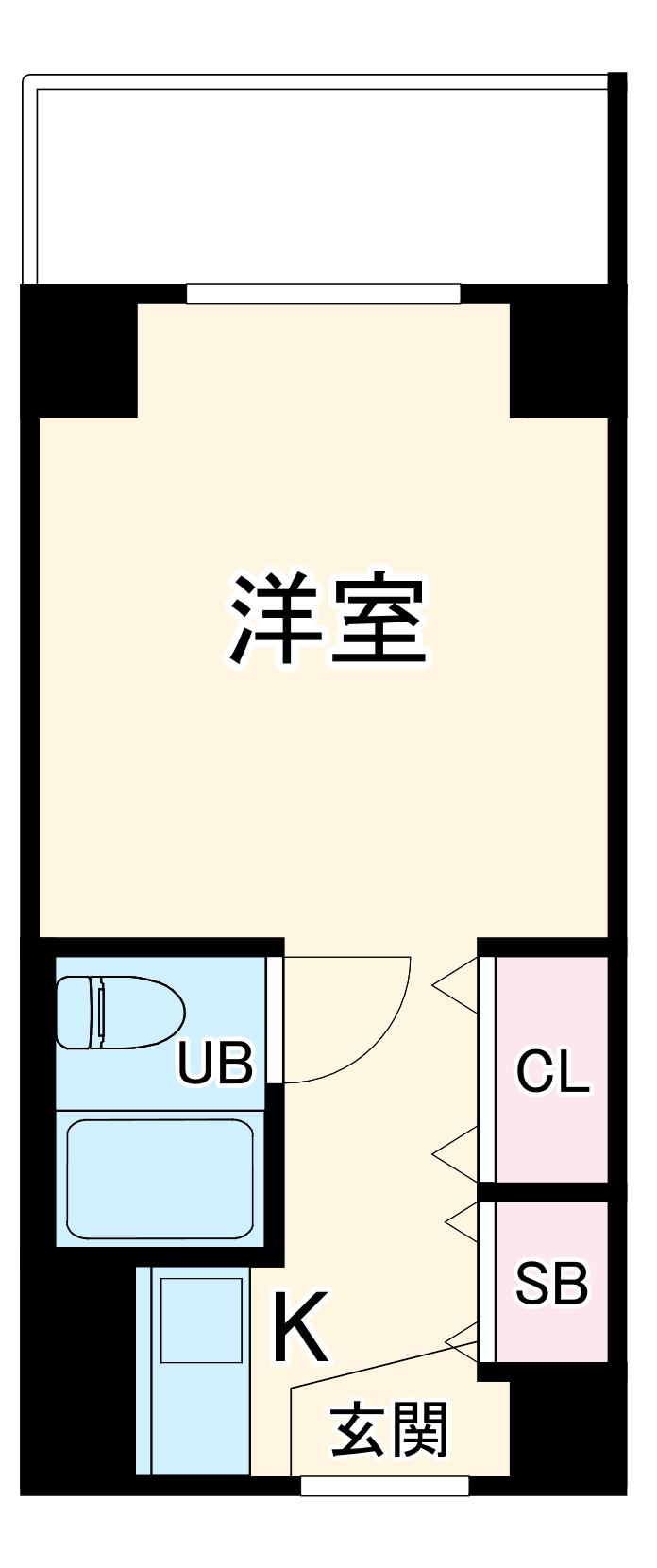 ルクレ青葉台(ワンルーム/1階)の間取り写真