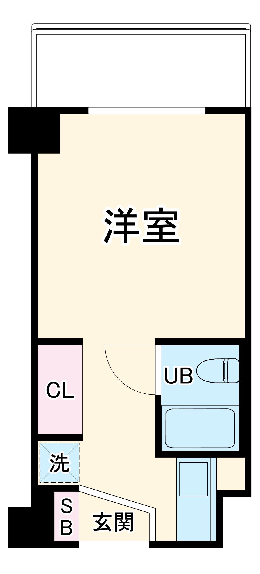 ルクレ青葉台(ワンルーム/2階)の間取り写真
