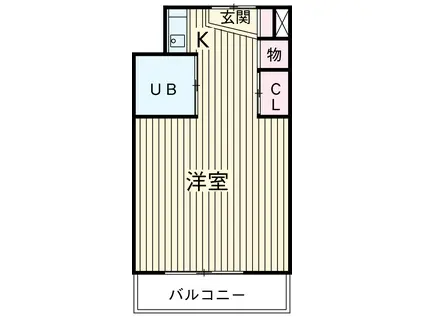 ルクレ青葉台(ワンルーム/3階)の間取り写真