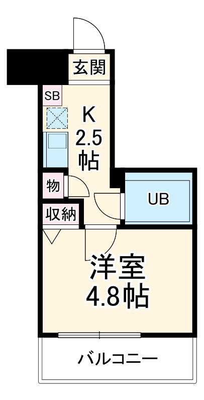 クリオさがみ野参番館(1K/4階)の間取り写真