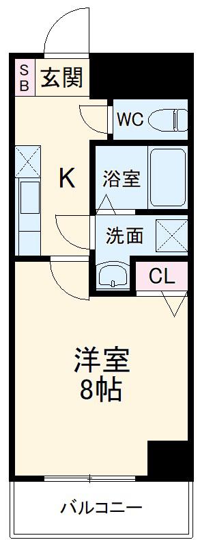 ALII1(1K/5階)の間取り写真