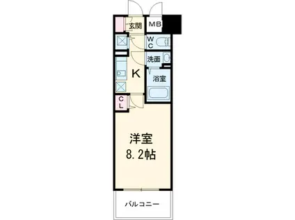 プレサンスジェネ千種内山2(1K/2階)の間取り写真