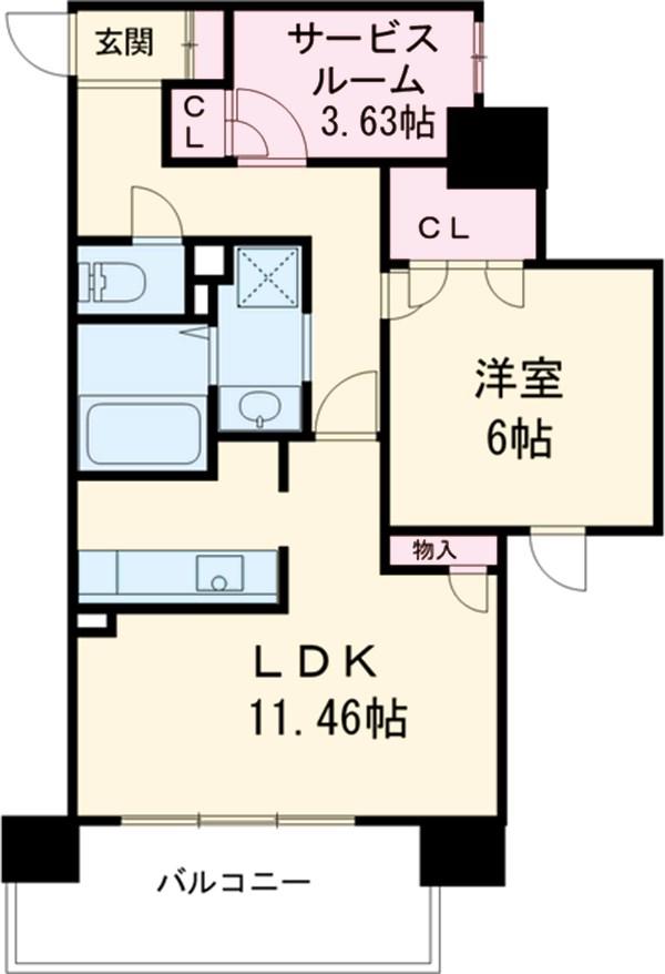 KAMIYA BLDG 東桜(1SLDK/11階)の間取り写真