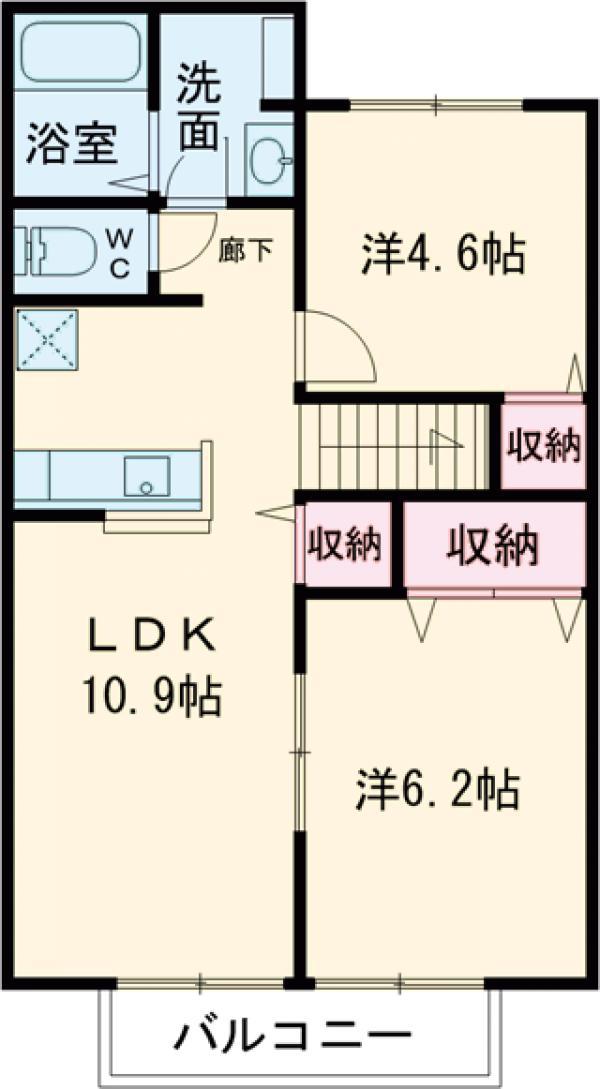 MSTAGEⅢ(2LDK/2階)の間取り写真