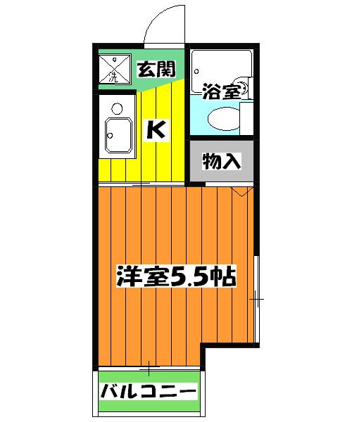 ルグランエム(1K/2階)の間取り写真
