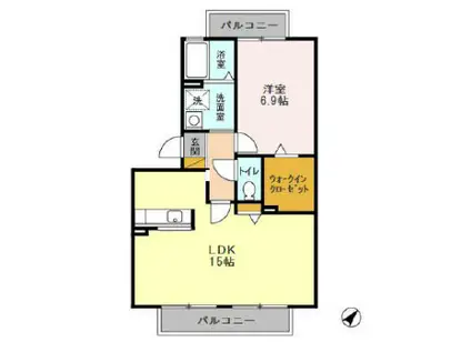 ミルフィーユ・アネックス(1LDK/3階)の間取り写真