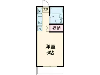 中屋ビル(1K/2階)の間取り写真