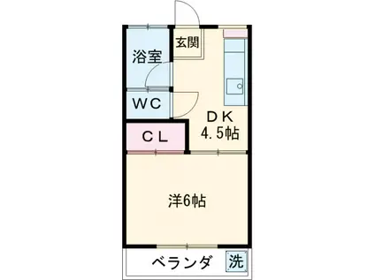 サトウコーポ(1DK/2階)の間取り写真