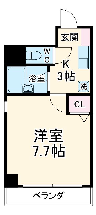 FS城西(1K/3階)の間取り写真