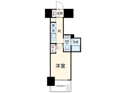 エステムコート名古屋千種グレイス(1K/10階)の間取り写真