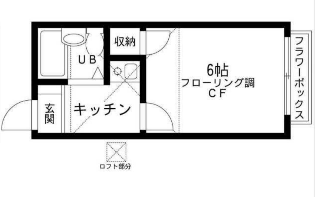 キャッスルつきみ野(1K/2階)の間取り写真