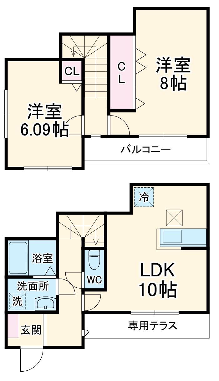 オリビエート(2LDK)の間取り写真