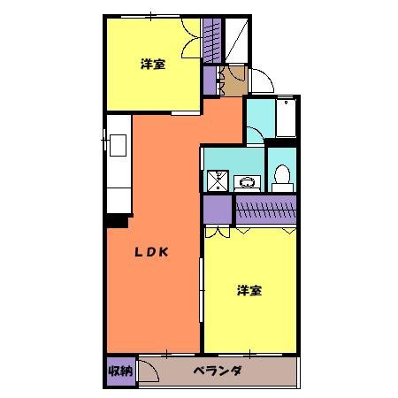 MISATO NEW HEIM(2LDK/3階)の間取り写真