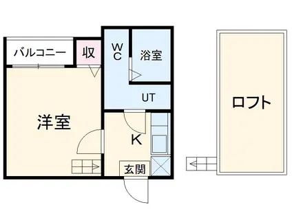 エスポワール六番町(1K/1階)の間取り写真