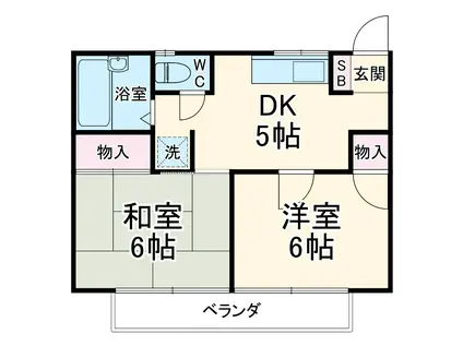 プレジオグリーン(2DK/2階)の間取り写真