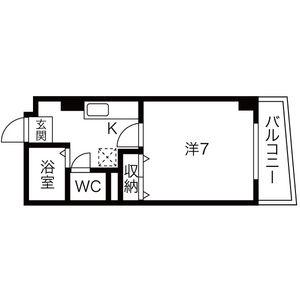 AZURTORII(1K/3階)の間取り写真