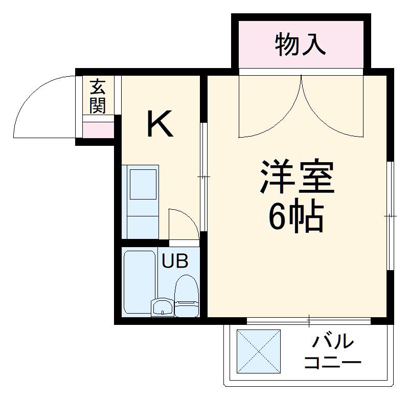 第2青和ハイツ(1K/3階)の間取り写真