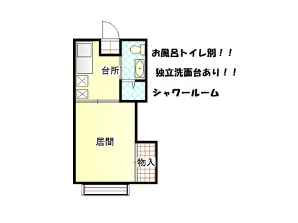 ハイツ・アマノA(1K/2階)の間取り写真