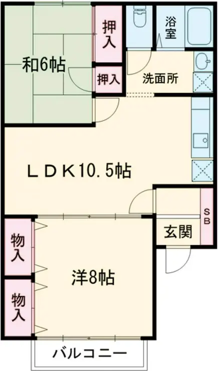 コーポマツバB 1階階 間取り