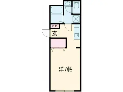 AMBITION聖蹟桜ケ丘2(1K/1階)の間取り写真