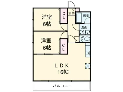 TS SQUARE(2LDK/1階)の間取り写真