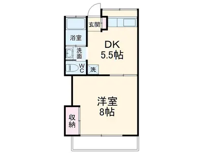 メゾンフラワー(1DK/1階)の間取り写真