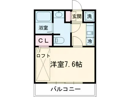 ファンタジア(1K/1階)の間取り写真