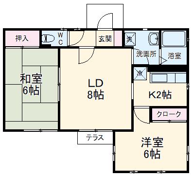 アルテール(2LDK/2階)の間取り写真